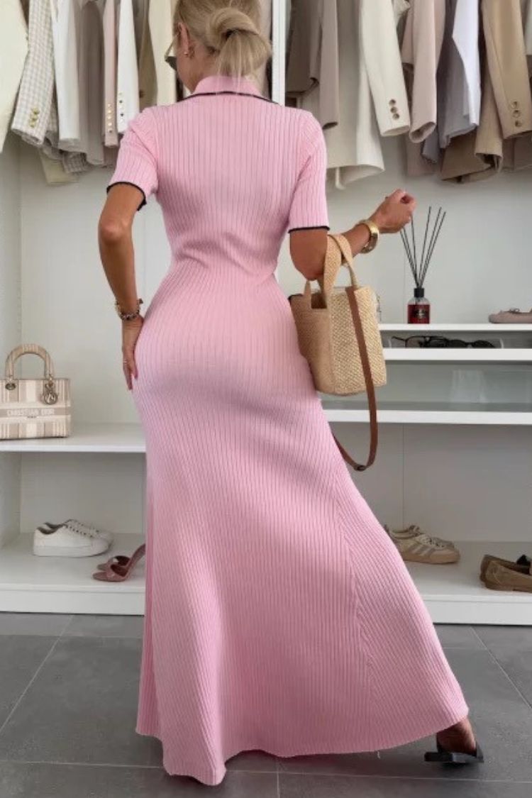 Solid Color Backless Off-shoulder Gathered Slim Maxi Dress